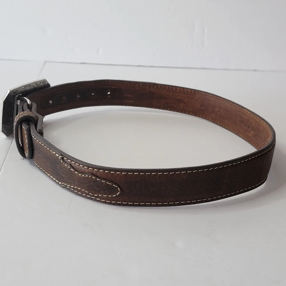 Wester Leather 3D Longhorn Buckle Belt